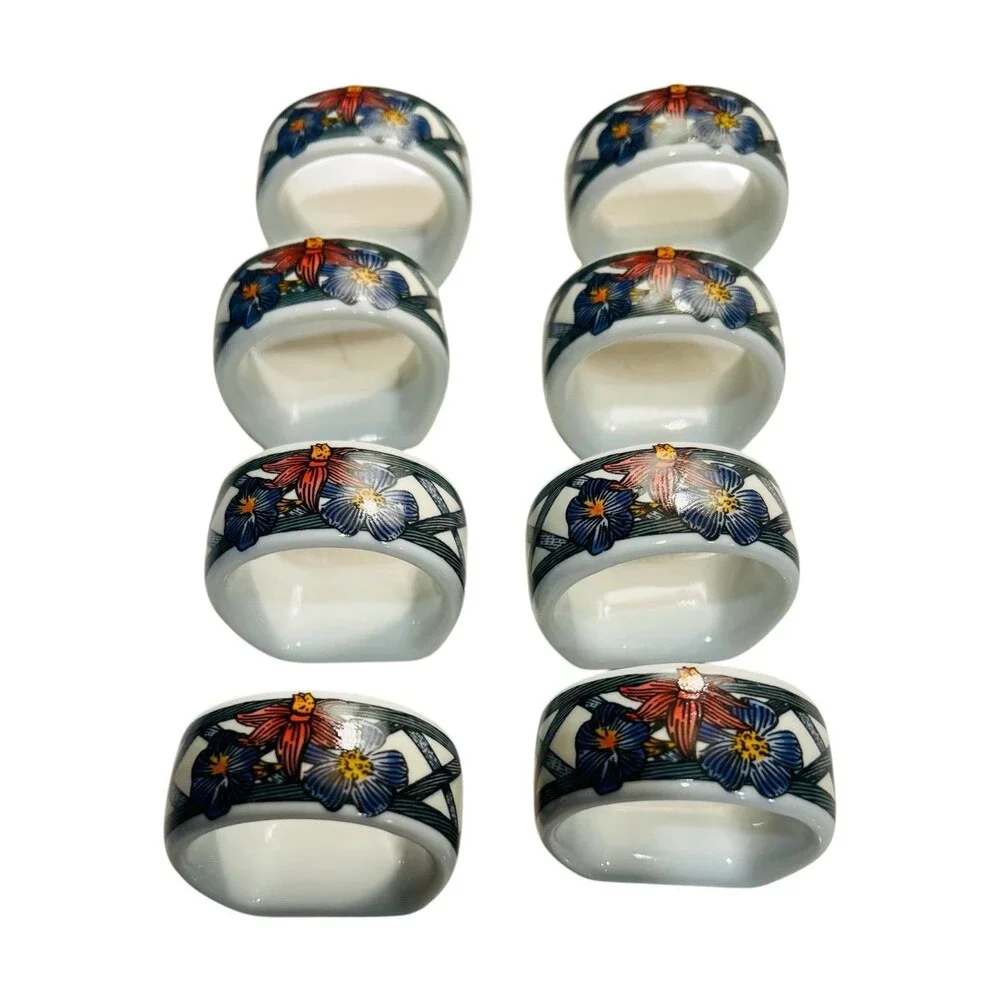 8 Dansk Nordic Garden Napkin Rings 2